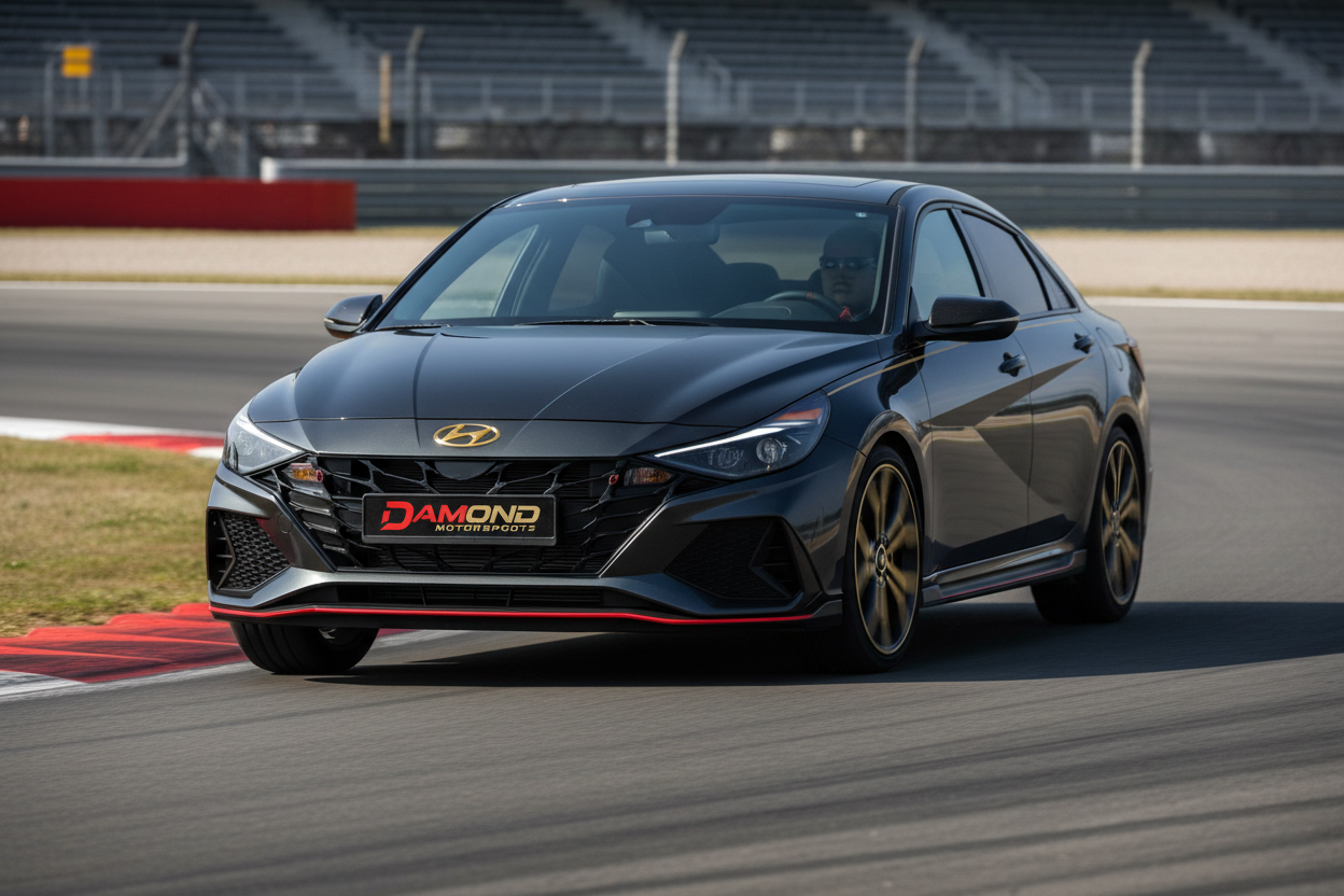 Hyundai Elantra with premium performance parts from Damond Motorsports