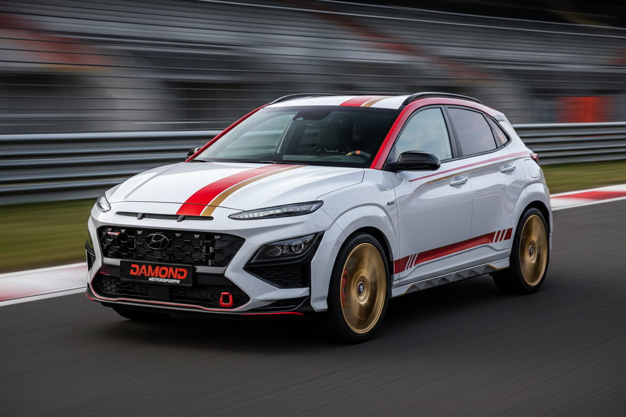 Hyundai Kona with high-performance parts from Damond Motorsports