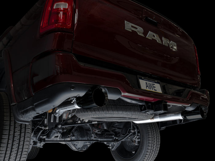 AWE 25+ RAM 1500 3.0TT 0FG Catback Touring Exhaust - Diamond Black Tips available at Damond Motorsports