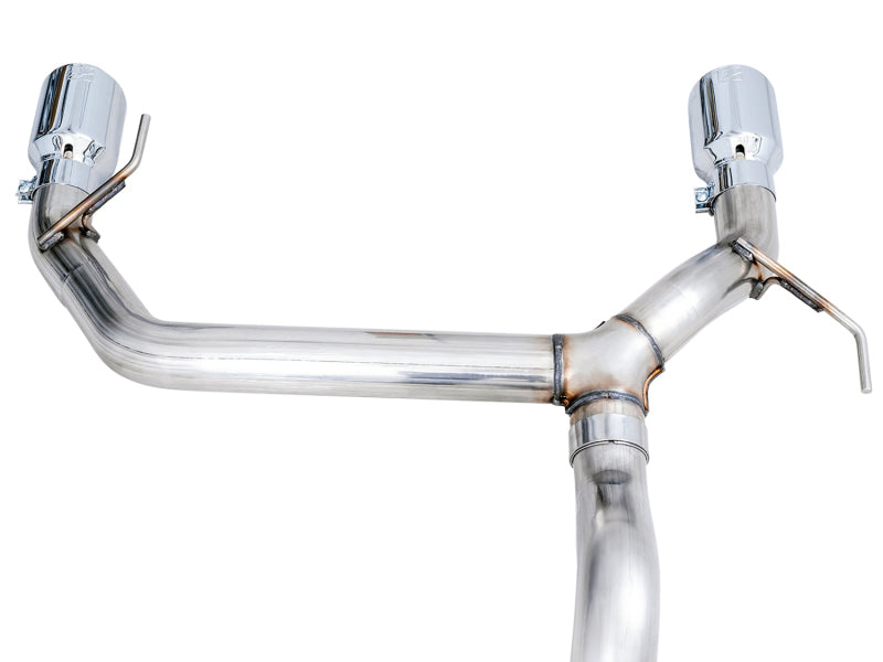AWE Tuning 2021+ Ford Bronco 0FG Dual Rear Exit Exhaust w/Chrome Silver Tips & Bash Guard available at Damond Motorsports