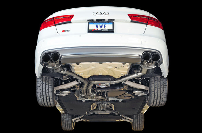 AWE Tuning Audi C7 / C7.5 S6 4.0T Touring Edition Exhaust - Diamond Black Tips available at Damond Motorsports