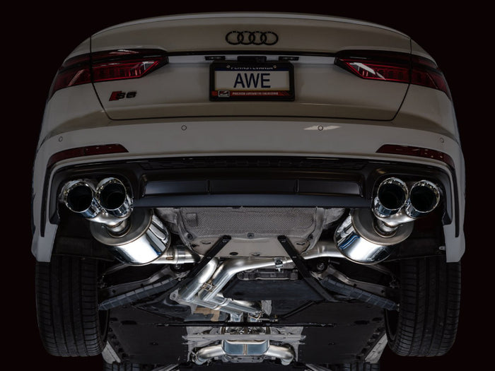 AWE Tuning 19-23 Audi C8 S6/S7 2.9T V6 AWD Touring Edition Exhaust - Chrome Silver Tips available at Damond Motorsports
