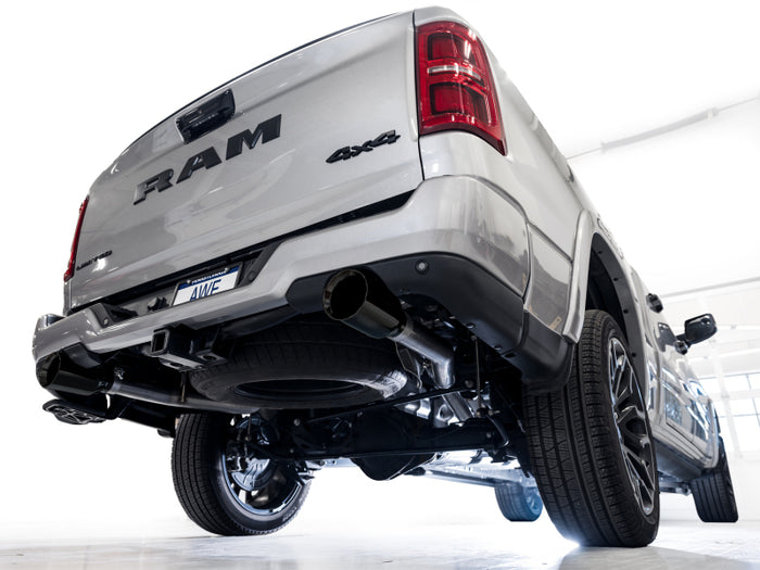 AWE 25+ RAM 1500 3.0TT 0FG Catback Touring Exhaust - Diamond Black Tips available at Damond Motorsports