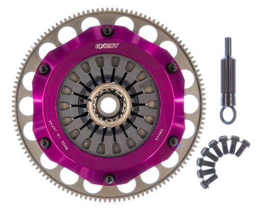 EXEDY Sport Performance Hyper Compe-R Twin Cerametallic Clutch: Rigid (UnSprung) Center Disc: Pull Type Cover: For use w/ Hyper Accessory Kit FJAK100 PN#FM022SBL available at Damond Motorsports