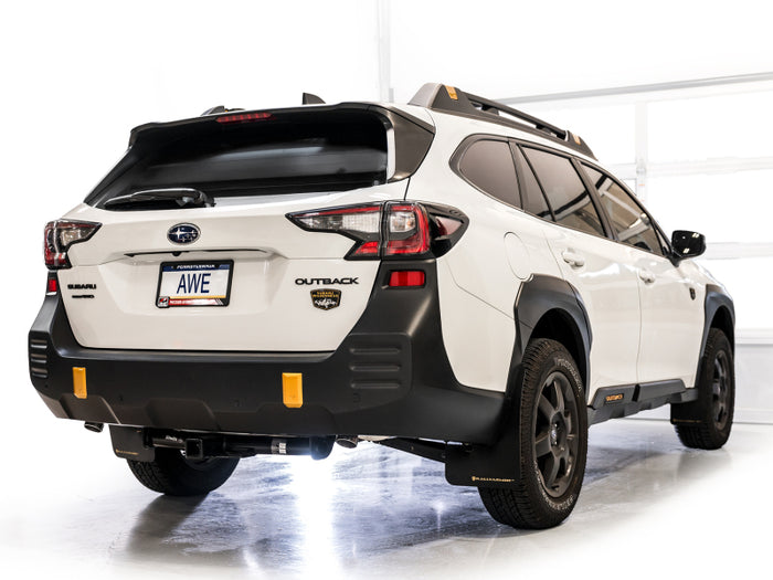 AWE 20-25 Subaru Outback (Wilderness & XT) 0FG Catback Exhaust w/Dual BashGuards available at Damond Motorsports