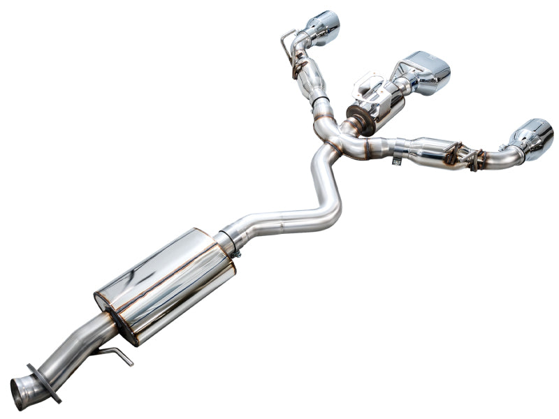 AWE 23-24 Toyota GR Corolla Touring Edition Catback Exhaust - Chrome Silver Tips available at Damond Motorsports