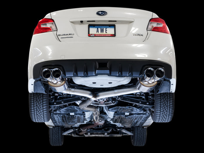 AWE Tuning 2015+ Subaru WRX VA Sedan Touring Edition Exhaust - Chrome Silver Tips (102mm) available at Damond Motorsports