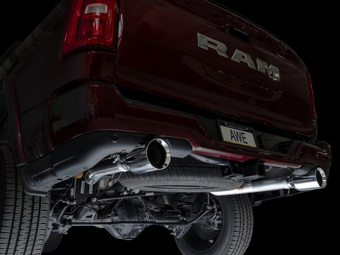AWE 25+ RAM 1500 3.0TT 0FG Catback Touring Exhaust - Chrome Silver Tips available at Damond Motorsports