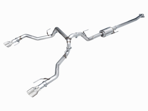 AWE Tuning 2021+ Ford F150 Tremor w/ Bumper Cutouts 0FG Non-Resonated Catback w/ Chrome Silver Tips available at Damond Motorsports