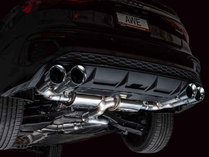AWE 22-24 Audi 8Y S3 Touring Edition Exhaust - Chrome Silver Tips available at Damond Motorsports