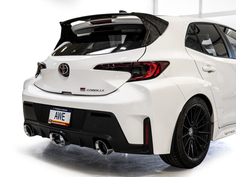 AWE 23-24 Toyota GR Corolla Touring Edition Catback Exhaust - Chrome Silver Tips available at Damond Motorsports