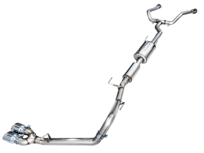 AWE 0FG Exhaust for 3rd Gen Toyota Tundra - Dual Chrome Silver Tips available at Damond Motorsports