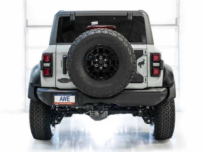 AWE Tuning 22-24 Ford Bronco Raptor 4WD Dual BashGuards Cat-Back SwitchPath Exhaust (No Tips) available at Damond Motorsports