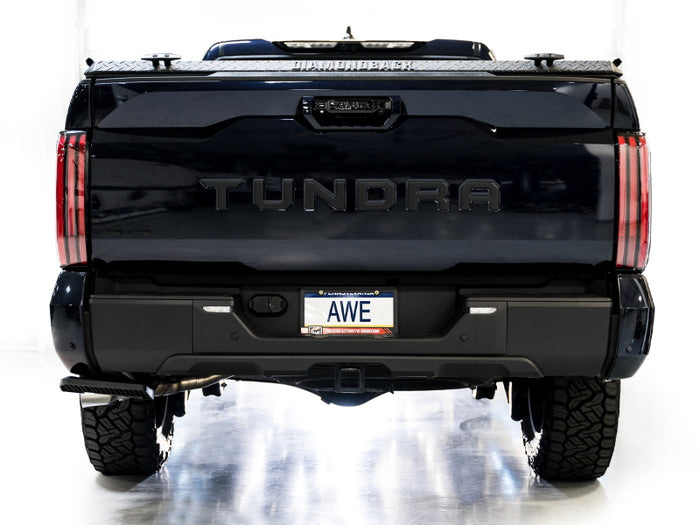 AWE 0FG Exhaust for 3rd Gen Toyota Tundra - Dual Chrome Silver Tips available at Damond Motorsports