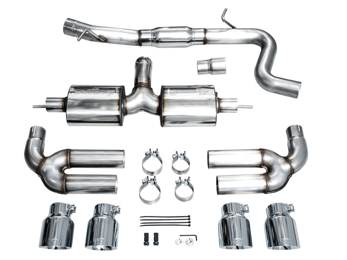 AWE 22-24 Audi 8Y S3 Touring Edition Exhaust - Chrome Silver Tips available at Damond Motorsports
