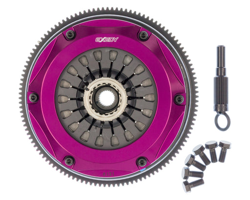 EXEDY Sport Performance Hyper Twin Cerametallic Clutch: Sprung Center Disc: Pull Type Cover: Includes Flywheel Bolts: For use w/ Hyper Accessory Kit NSAK103 PN#NM052SD available at Damond Motorsports