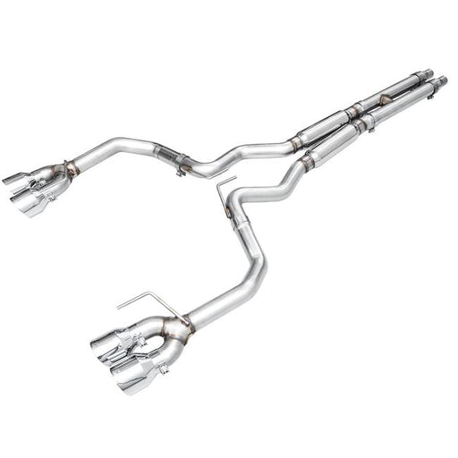 AWE 2024 Ford Mustang GT Fastback S650 RWD Track Edition Catback Exhaust w/ Quad Chrome Silver Tips available at Damond Motorsports