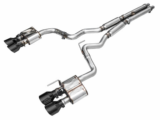 AWE 2024 Ford Mustang Dark Horse S650 RWD SwitchPath Catback Exhaust w/ Quad Diamond Black Tips available at Damond Motorsports