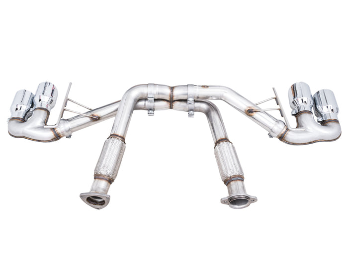 AWE Tuning 2020 Chevrolet Corvette (C8) Track Edition Exhaust - Quad Chrome Silver Tips available at Damond Motorsports
