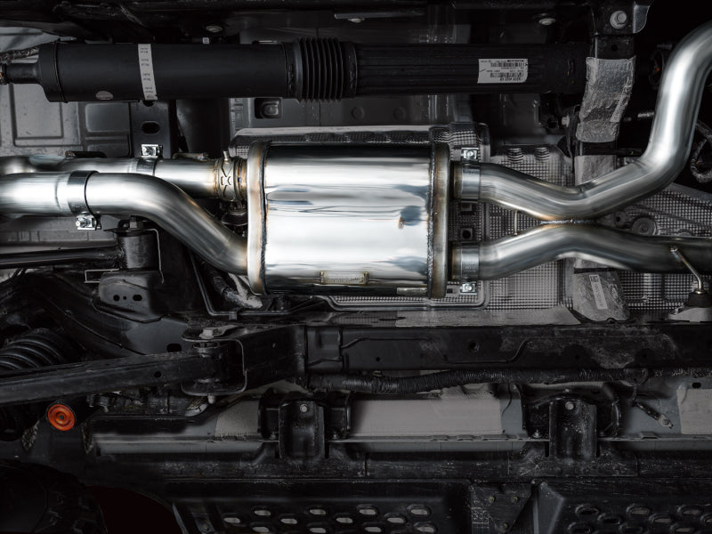AWE Tuning 22-24 Ford Bronco Raptor 4WD Dual BashGuards Cat-Back SwitchPath Exhaust (No Tips) available at Damond Motorsports