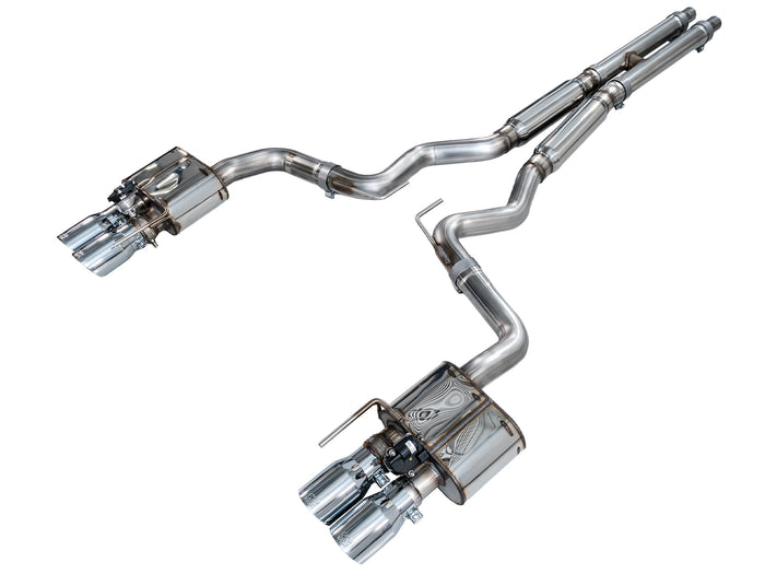 AWE 18-23 S550 Mustang GT SwitchPath Exhaust - Chrome Silver Tips available at Damond Motorsports