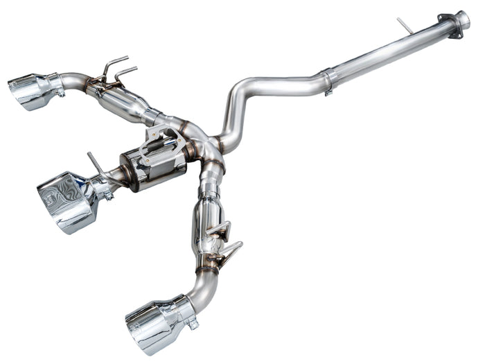 AWE 23-24 Toyota GR Corolla Track Edition Catback Exhaust - Chrome Silver Tips available at Damond Motorsports