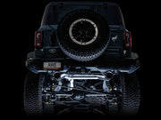AWE Tuning 2021+ Ford Bronco 0FG Dual Rear Exit Exhaust w/Chrome Silver Tips & Bash Guard available at Damond Motorsports