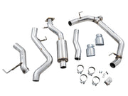 AWE Tuning 2021+ Ford Bronco 0FG Dual Rear Exit Exhaust w/Chrome Silver Tips & Bash Guard available at Damond Motorsports