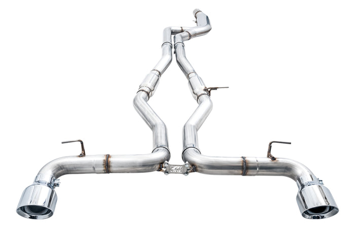 AWE Tuning 2020 Toyota Supra A90 Track Edition Exhaust - 5in Chrome Silver Tips available at Damond Motorsports