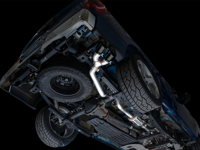 AWE 21-25 Ford F150 (14th Gen Reg Cab) Cat-Back Exhaust - 4.5in Dual Side Exit Diamond Black Tips available at Damond Motorsports