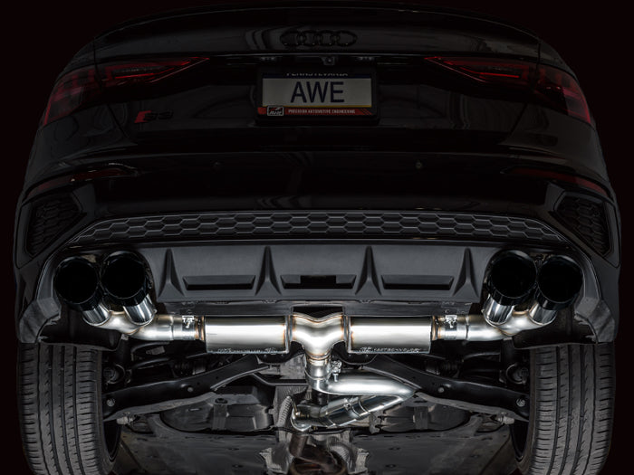 AWE 22-24 Audi 8Y S3 Touring Edition Exhaust - Diamond Black Tips available at Damond Motorsports