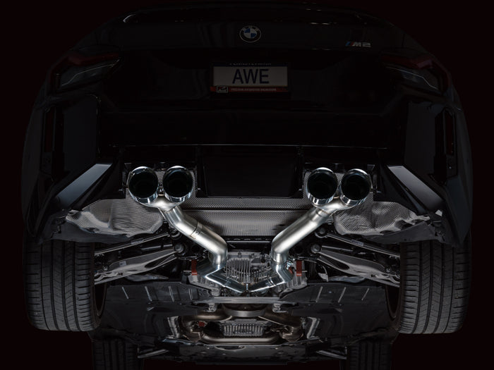 AWE Tuning 23-24 BMW G87 M2 Track Edition Exhaust - Chrome Silver Tips available at Damond Motorsports