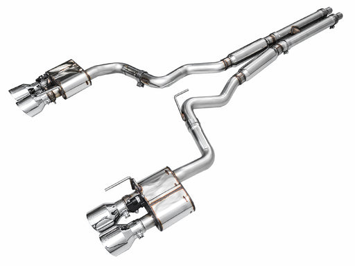 AWE Tuning 21-23 Ford Mustang Mach 1 SwitchPath Cat Back Exhaust w/ Quad Chrome Silver Tips available at Damond Motorsports