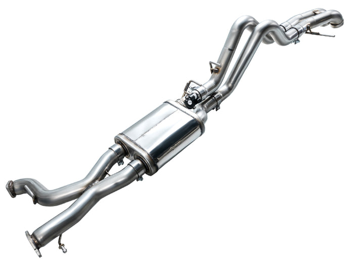 AWE Tuning 22-24 Ford Bronco Raptor 4WD Dual BashGuards Cat-Back SwitchPath Exhaust (No Tips) available at Damond Motorsports