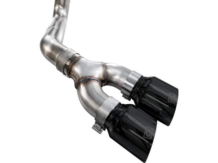 AWE 21-25 Ford F150 (14th Gen Reg Cab) Cat-Back Exhaust - 4.5in Dual Side Exit Diamond Black Tips available at Damond Motorsports