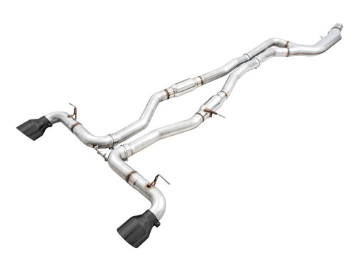 AWE 2020 Toyota Supra A90 Resonated Track Edition Exhaust - 5in Diamond Black Tips available at Damond Motorsports