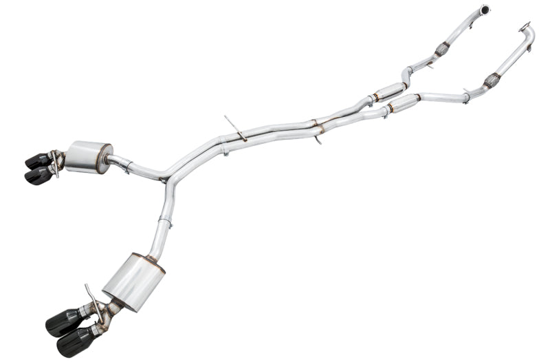 AWE Tuning Audi B9 S4 Track Edition Exhaust - Non-Resonated (Black 102mm Tips)