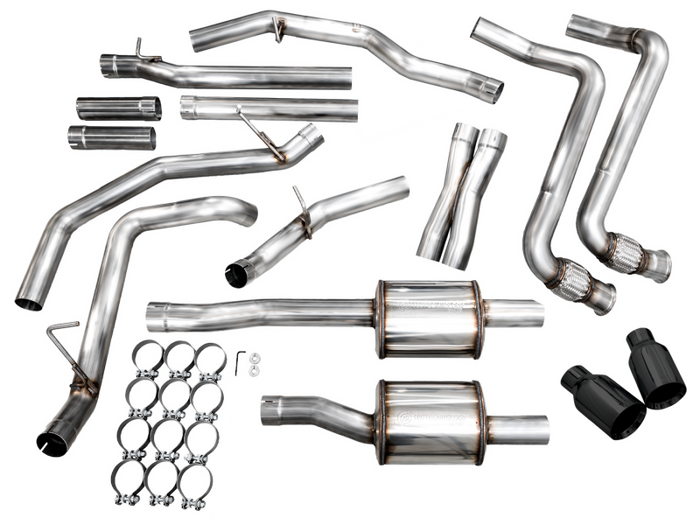 AWE 25+ RAM 1500 3.0TT 0FG Catback Touring Exhaust - Diamond Black Tips available at Damond Motorsports