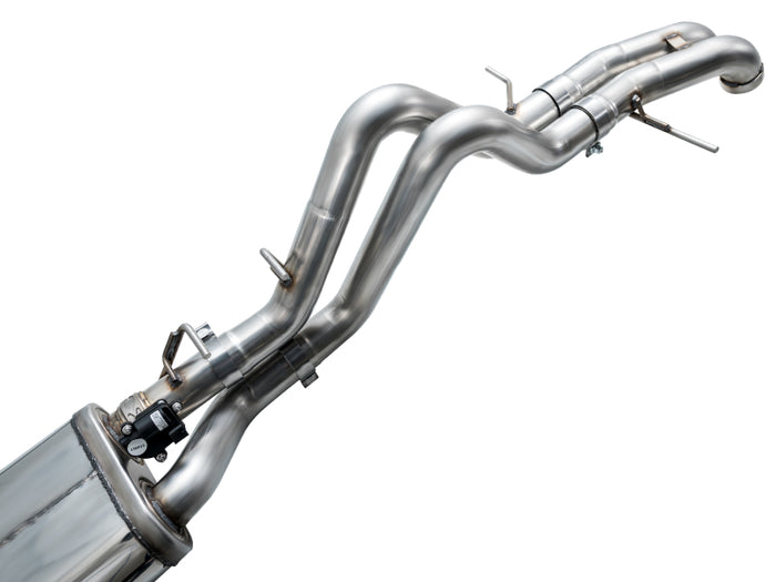 AWE Tuning 22-24 Ford Bronco Raptor 4WD Dual BashGuards Cat-Back SwitchPath Exhaust (No Tips) available at Damond Motorsports