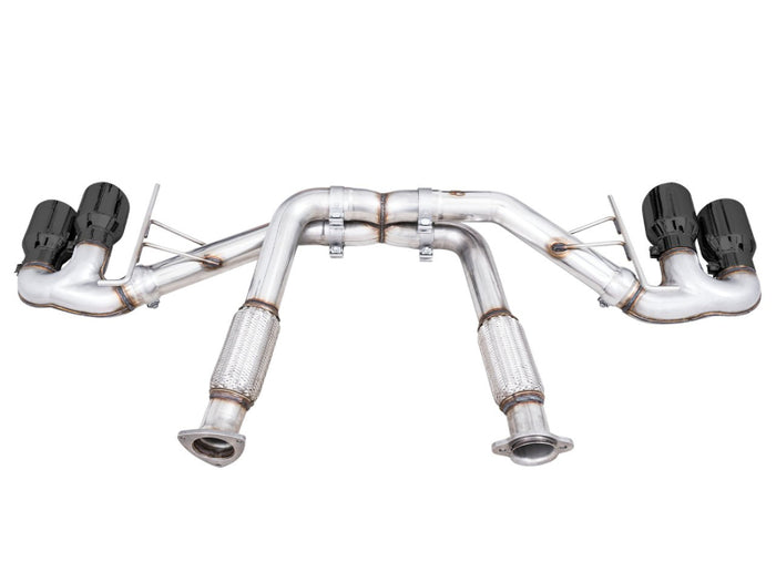 AWE Tuning 2020 Chevrolet Corvette (C8) Track Edition Exhaust - Quad Diamond Black Tips available at Damond Motorsports