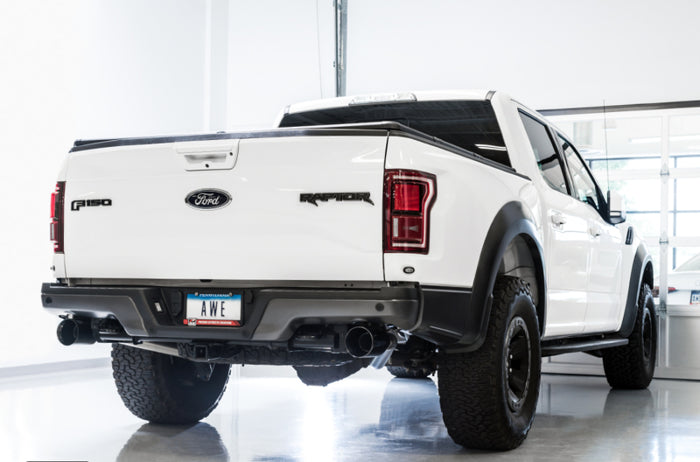 AWE Tuning 2017+ Ford Raptor 0 FG Performance Exhaust System - w/ Diamond Black Tips available at Damond Motorsports