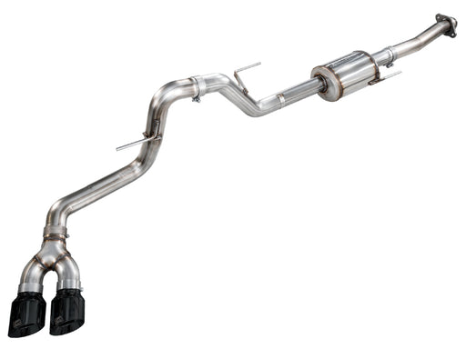 AWE 21-25 Ford F150 (14th Gen Reg Cab) Cat-Back Exhaust - 4.5in Dual Side Exit Diamond Black Tips available at Damond Motorsports