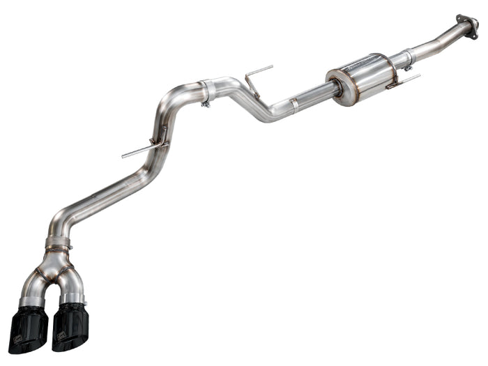 AWE 21-25 Ford F150 (14th Gen Reg Cab) Cat-Back Exhaust - 4.5in Dual Side Exit Diamond Black Tips available at Damond Motorsports