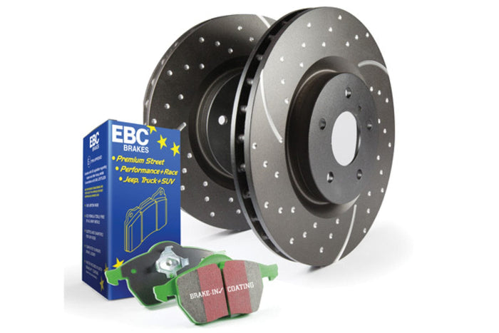 EBC Brakes S10 Kits Greenstuff 2000 and GD Rotors; Front; FMSI Pad No. D1609; Vented; 5 Bolt Holes; 370mm Dia.; 73mm Height; 30mm Thick; available at Damond Motorsports