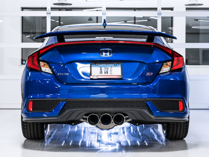 AWE Tuning 2016+ Honda Civic Si Touring Edition Exhaust w/Front Pipe & Triple Chrome Silver Tips available at Damond Motorsports