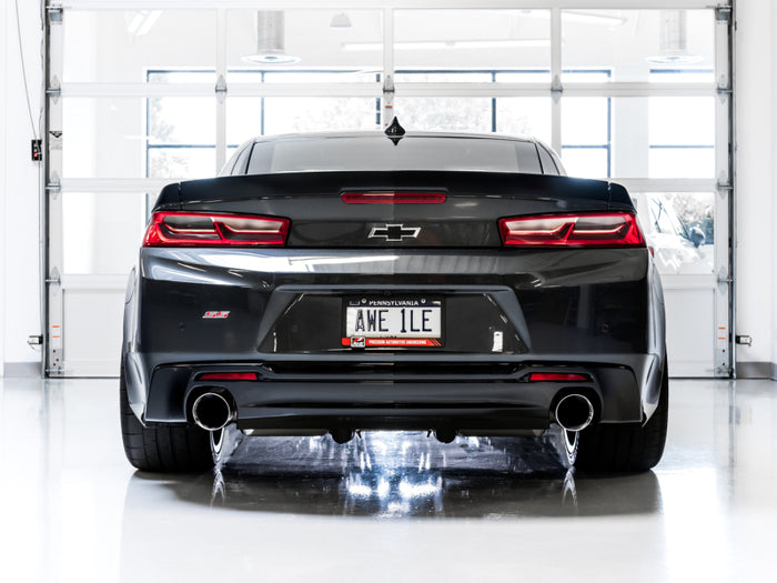 AWE Tuning 16-18 Chevrolet Camaro SS Axle-back Exhaust - Touring Edition (Chrome Silver Tips) available at Damond Motorsports