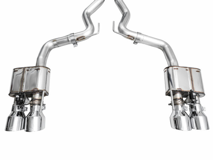 AWE 2024 Ford Mustang GT Fastback S650 RWD SwitchPath Catback Exhaust w/ Quad Chrome Silver Tips available at Damond Motorsports
