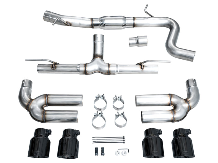 AWE 22-24 Audi 8Y S3 Track Edition Exhaust - Diamond Black Tips available at Damond Motorsports