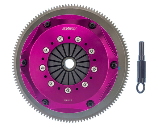 EXEDY Sport Performance Hyper Twin Cerametallic Clutch: Sprung Center Disc: Push Type Cover: For use w/ Hyper Accessory Kit NSAK100 PN#NM072HD available at Damond Motorsports
