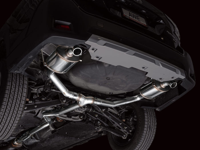 AWE 20-25 Subaru Outback (Wilderness & XT) 0FG Catback Exhaust w/Dual BashGuards available at Damond Motorsports